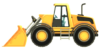 yellow excavator with a transparent background, illustrating grading and excavation services.